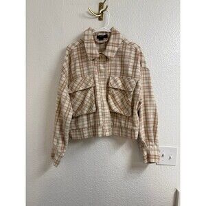Forever 21 cropped fleece plaid shacket size 1X